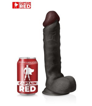 Gode réaliste The Intense Black 24 x 5 cm - Captain Red