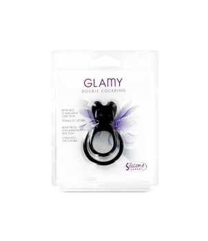 Double Cockring noir Glamy